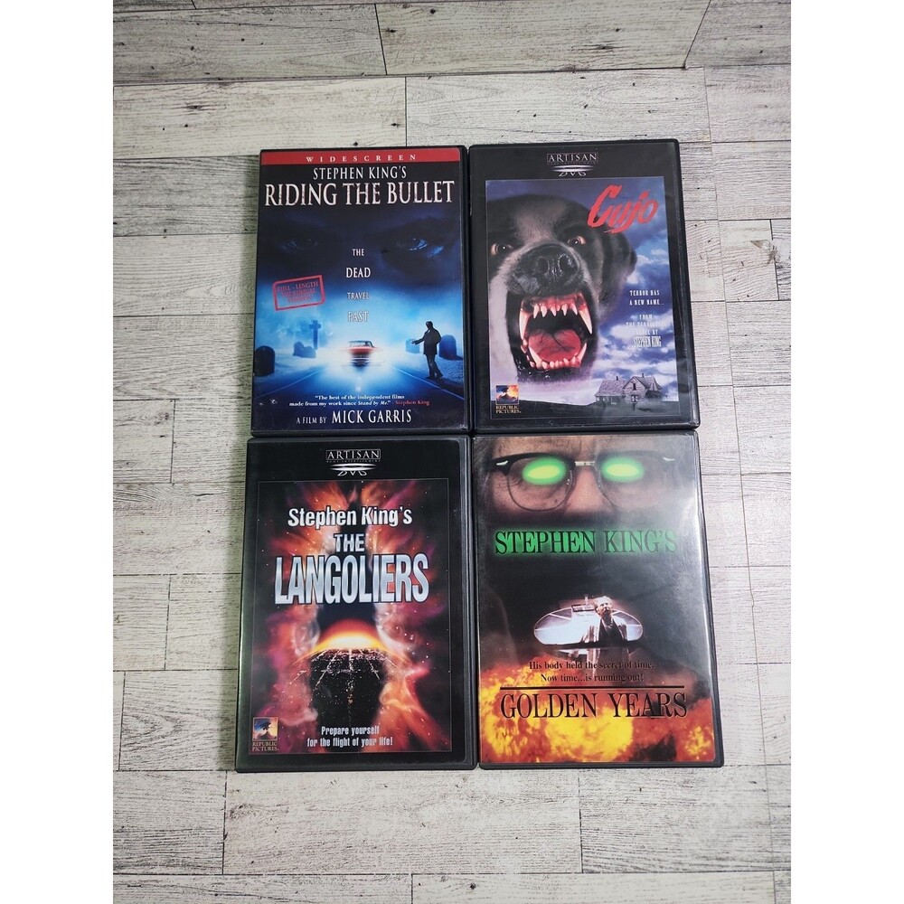 4 Stephen King Horror Movie DVD Lot - Cujo Langoliers Riding Bullet Golden Years